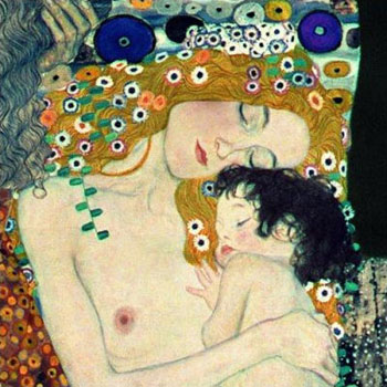 Gustav Klimt - Mother and Child Reproduction Oil Painting