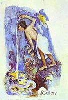 Pape Moe Mysterious Water Oil Sketch - Paul Gauguin