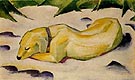 Dog Lying in the Snow - Franz Marc
