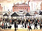 Market Scene Northern Town 1939 - L-S-Lowry