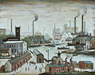 Canal and Factories - L-S-Lowry