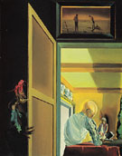 Gala and The Angelus of Millet before the Imminent Arrival Arrival of the Conical Anamorphoses 1933 - Salvador Dali