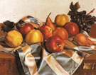 Still Life of Fruits and Silk Drape 1949 - Tamara de Lempicka