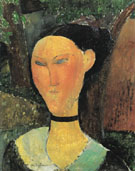 Head of Woman with a Velvet Ribbon 1915 - Amedeo Modigliani