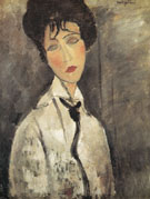 Woman with Black Necktie 1917 - Amedeo Modigliani