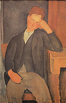 Young Peasant Leaning Against a Table 1918 - Amedeo Modigliani