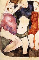 Three Girls 1911 - Egon Schiele