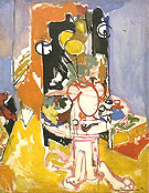 Round Table with Pipe Round Table with Vases of Flowers 1939 - Hans Hofmann