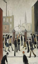 Outside the Factory Gates - L-S-Lowry