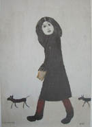 Lady with a Dog and Half 1963 - L-S-Lowry