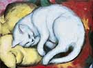Cat on a Yellow Pillow - Franz Marc