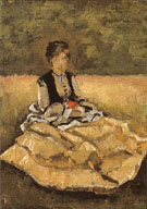 Woman Seated on the Grass Fragment c1873 - Gustave Caillebotte
