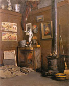 Interior of a Studio with Stove c1872 - Gustave Caillebotte