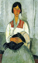 Gypsy Woman with Child 1919 - Amedeo Modigliani