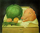 Still Life with Pigs Head 1968 - Fernando Botero