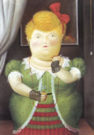 Woman with a Red Bow 1990 - Fernando Botero