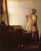 Girl with a Pearl Necklace c1664 - Jan Vermeer