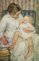 Mother About to Wash Her Sleepy Child 1880 - Mary Cassatt