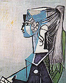 Portrait of Sylvette David in a Green Armchair 1954 - Pablo Picasso