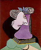 The Straw Hat with Blue Leaves 1936 - Pablo Picasso