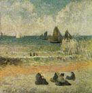 The Beach at Dieppe 1885 - Paul Gauguin