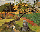 Landscape with Two Breton Woman 1889 - Paul Gauguin