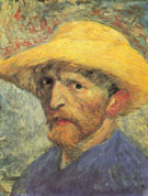 Self Portrait with Straw Hat 1887 - Vincent van Gogh