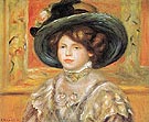 Portrait of a Young Woman in a Blue Hat c1900 - Pierre Auguste Renoir