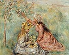 Girls Picking Flowers in a Meadow c1890 - Pierre Auguste Renoir