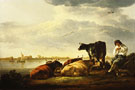 Cows and Herdsman by a River - Aelbert Cuyp