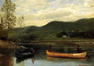 Men In Two Canoes - Albert Bierstadt