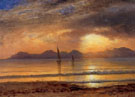 Sunset Over A Mountain Lake II - Albert Bierstadt