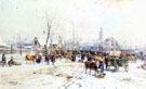 A Cattle Market in Winter - Karl Stuhlmuller