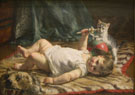 Infant And Kitten - Edgard Farasyn
