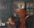 Interior with Fishermans Wife and Child - Edgard Farasyn