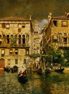 Leaving A Residence On The Grand Canal - Rubens Santoro