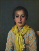 Girl with Yellow Shawl - Vittori Matteo Corcos