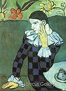 Harlequin Leaning on Elbow 1901 - Pablo Picasso